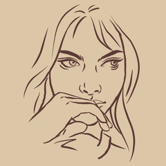 abstract of woman face vector for illustration card decoration