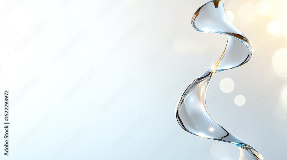 Poster a smooth, elegant ribbon of flowing liquid on a soft background, capturing the essence of fluidity a