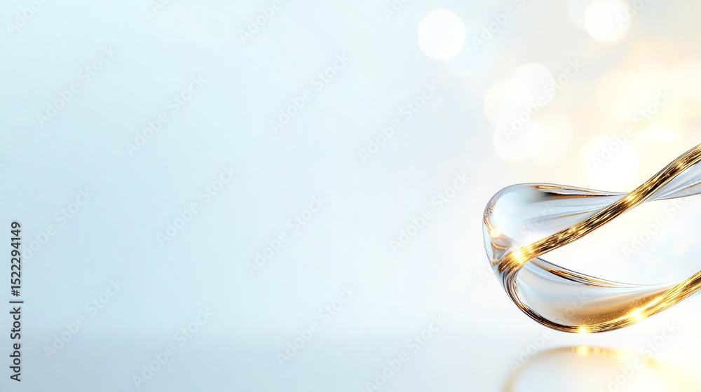 Poster a stunning close-up of a twisted glass design reflecting light, perfect for modern drink-related the