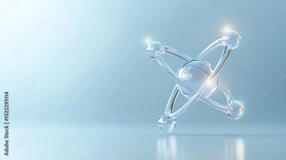 Poster a visually striking representation of an atom, symbolizing the essence of scientific exploration and