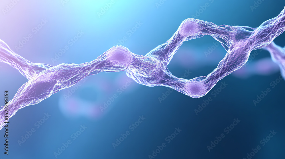 Poster abstract close-up of dna strands highlighting intricate structures and molecular connections in a vi