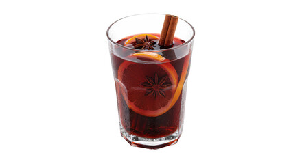Transparent Background of Mulled Wine with Orange and Cinnamon PNG