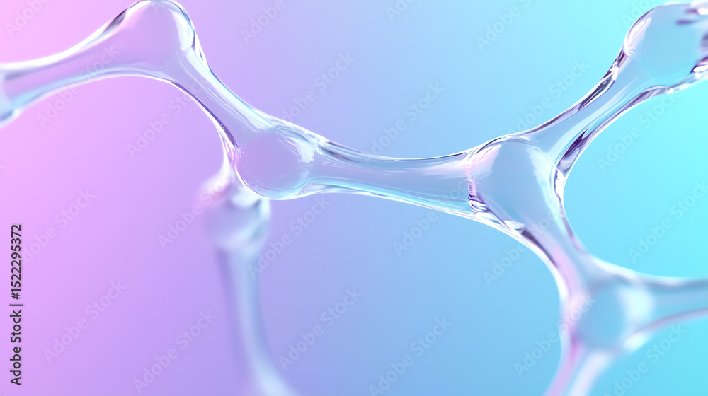 Poster abstract representation of molecular structures with vibrant colors, showcasing the beauty of scient