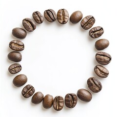 Coffee beans arranged in a circle