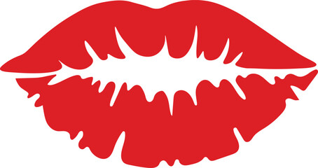 A vibrant red lips vector illustration, perfect for your design needs.