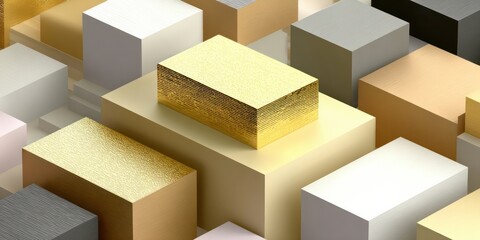 Geometric shapes display creative design studio digital art contemporary environment aerial view abstract concepts for inspiration