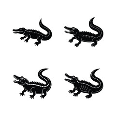 Fototapeta premium crocodile silhouette vector
