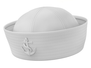 Clay render of sailor hat isolated on white background - 3d illustration
