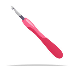 Crochet hook vector isolated illustration