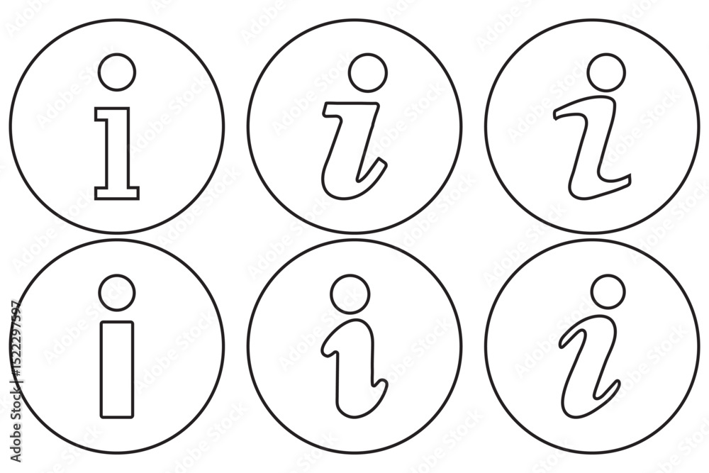 Wall mural information icon set. info button. info symbol flat style. information icon collection. info icons i