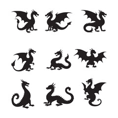 Black Dragon Vector Collection