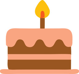 Cake with lit candle illustration for celebrations and events