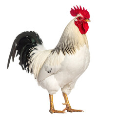 Fototapeta premium Rooster standing isolated on white background