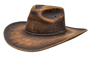 Isolated Fashionable Brown Cowboy Hat For Sun Protection On Transparent