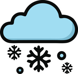 Stylized cloud and snowflakes illustration