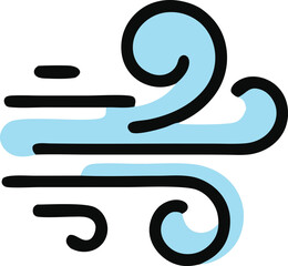 Stylized wind illustration abstract graphic design concept