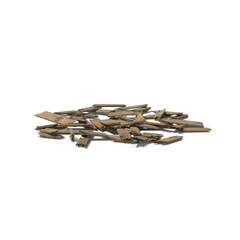 Wood Plank Debris Isolated on Transparent Background