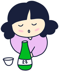 소주 술잔 캐릭터