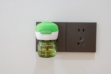 Electric mosquito repellent liquid on the socket