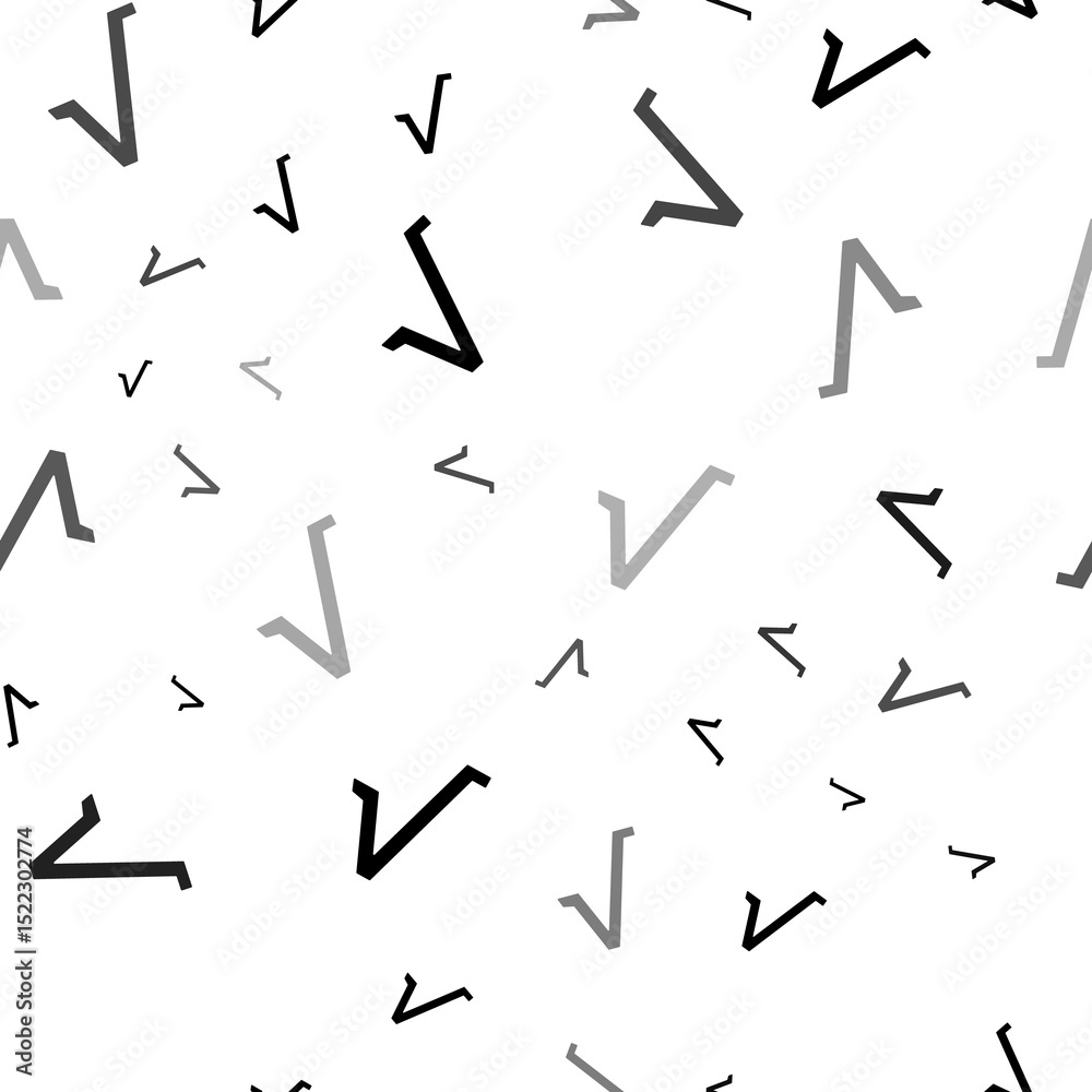 Poster seamless vector pattern with square root symbols, creating a creative monochrome background with rot