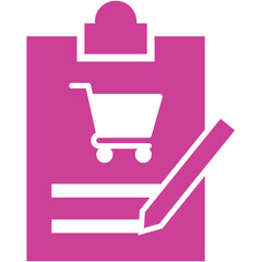 Shopping list, grocery, cart icon