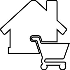 Shopping reminder, cart, notification icon