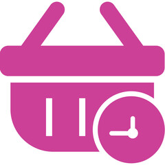 Shopping time, timing, cart icon
