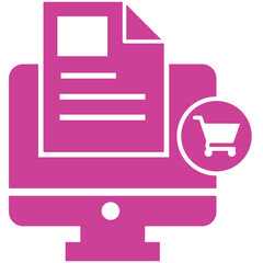 Shopping website, cart, online icon