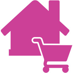 Supermarket, grocery, retail icon