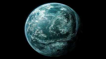 Obraz premium Earth like planet in space blue green world globe sphere cosmic background outer space exploration view