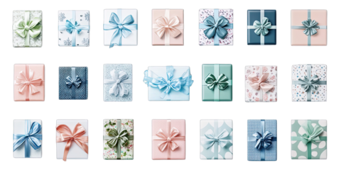 Gift boxes in pastel colors