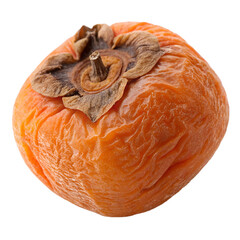 Sweet Dried persimmon isolated on white background, Dried persimmon on White Background PNG File.