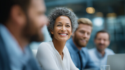 Fototapeta premium Diverse professionals collaborating in a bright office space