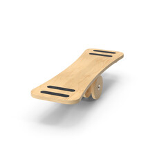 Wooden Balance Board with Roller Isolated on Transparent Background