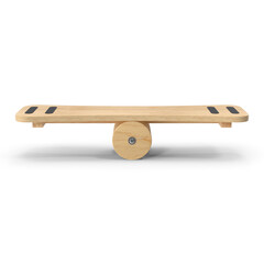Wooden Balance Board with Roller Isolated on Transparent Background