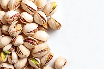 Pistachio Nuts white background.