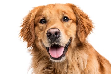 portrait of a happy adult golden retriever dog.