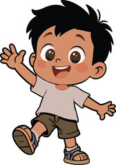 Happy Boy Jumping in Joy