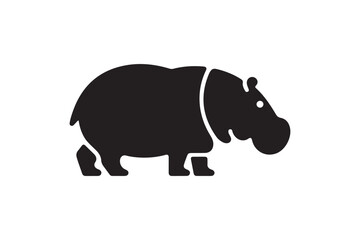 Obraz premium Simple Black Hippopotamus Icon: Ideal for Animal and Safari Themed Designs