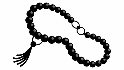 Obraz premium Illustration of a string of black prayer beads art halloween, vector, silhouette, illustration, horizontal, isolated assets,
