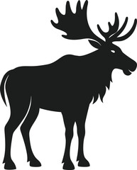 Fototapeta premium Majestic moose silhouette wildlife animal icon