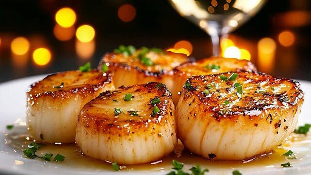 Seared Scallops with Garlic Butter Sauce