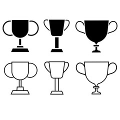 Cup icon vector set. Trophy illustration sign collection. champions symbol. Win logo