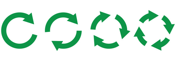 circle arrow icon. refresh and reload icon set. recycle arrow vector icon, recycling symbol, reuse sign, recycle eco icon, decompose, eco friendly., vector icon set black filled and outlined style.