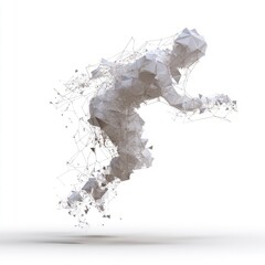 Obraz premium Intriguing silhouette of a futuristic runner, kinetic energy, abstract motion, perfect for Digital Innovation Day or Sci-Fi Fest