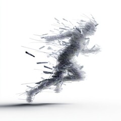 Obraz premium In a whirlwind of ethereal motion, a fragmented silhouette dashes, embodying kinetic energy for Futurism Day celebrations
