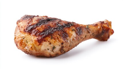 Grilled chicken leg evokes smoky summer barbecues, celebrating International Barbecue Day with tantalizing charred perfection and culinary zest