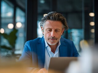 businessman working on laptop