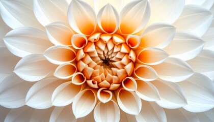 Stunning Close-Up of a White and Orange Dahlia