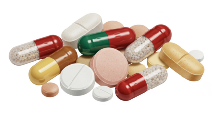 Isolated Heap Of Colorful Pills Capsules And Tablets Medicine PNG